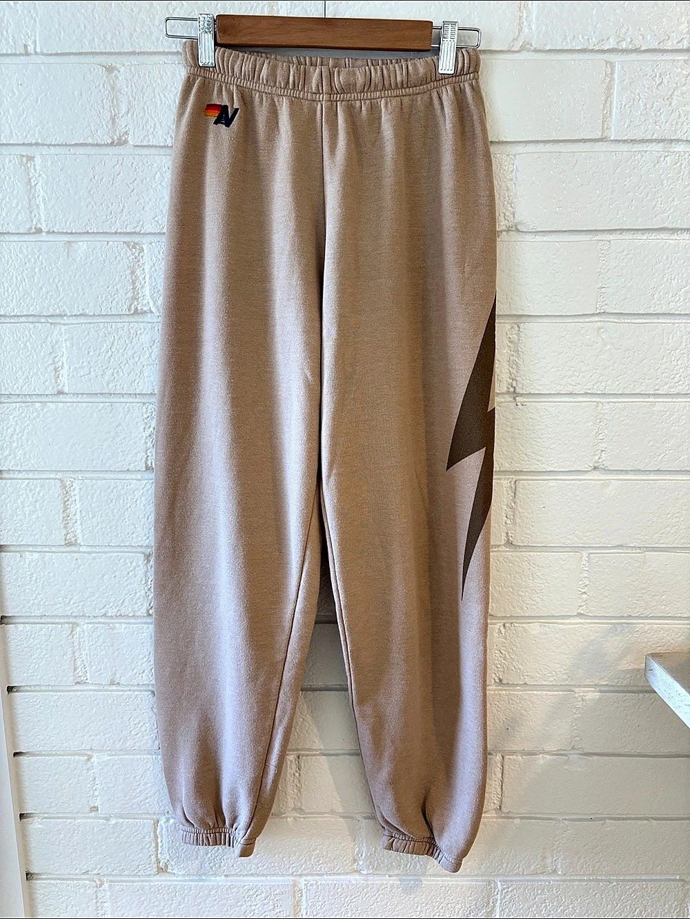 AVIATOR NATION Bolt Sweatpants Pants in Sand Size Small